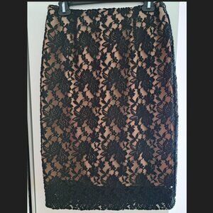 Marycrafts Pencil Skirt Black Roses Lace